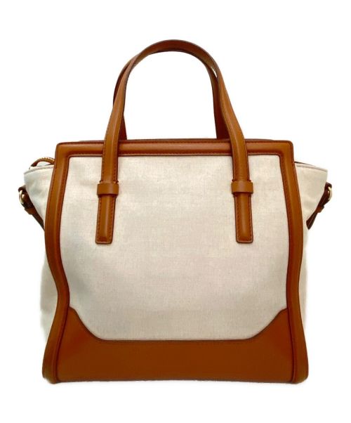 Salvatore Ferragamo（サルヴァトーレ フェラガモ）Salvatore Ferragamo (サルヴァトーレ フェラガモ) AMY CANVAS/2WAYキャンバスバッグ ベージュの古着・服飾アイテム