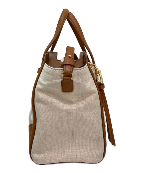 Salvatore Ferragamo（サルヴァトーレ フェラガモ）Salvatore Ferragamo (サルヴァトーレ フェラガモ) AMY CANVAS/2WAYキャンバスバッグ ベージュの古着・服飾アイテム