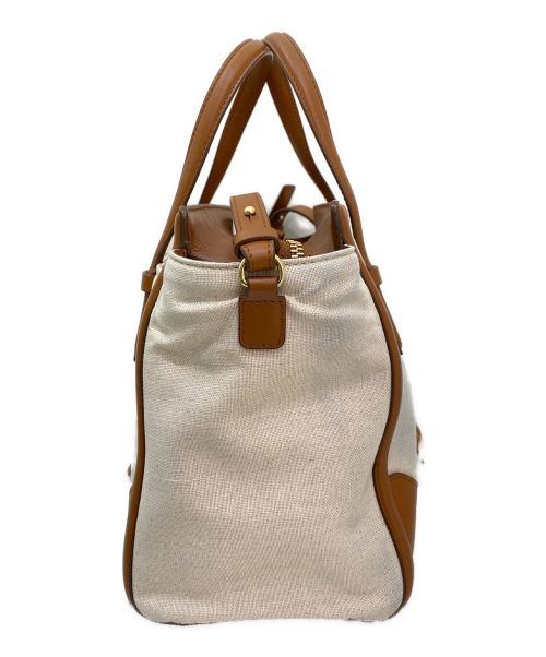 Salvatore Ferragamo（サルヴァトーレ フェラガモ）Salvatore Ferragamo (サルヴァトーレ フェラガモ) AMY CANVAS/2WAYキャンバスバッグ ベージュの古着・服飾アイテム