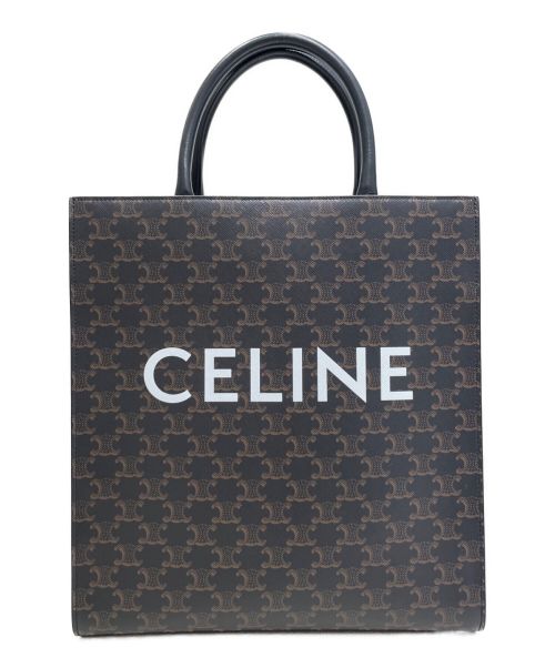 CELINE（セリーヌ）CELINE (セリーヌ) ミディアムバーティカルカバ ブラック×ブラウン サイズ:ミディアムの古着・服飾アイテム
