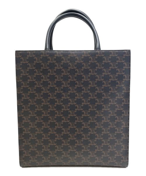 CELINE（セリーヌ）CELINE (セリーヌ) ミディアムバーティカルカバ ブラック×ブラウン サイズ:ミディアムの古着・服飾アイテム