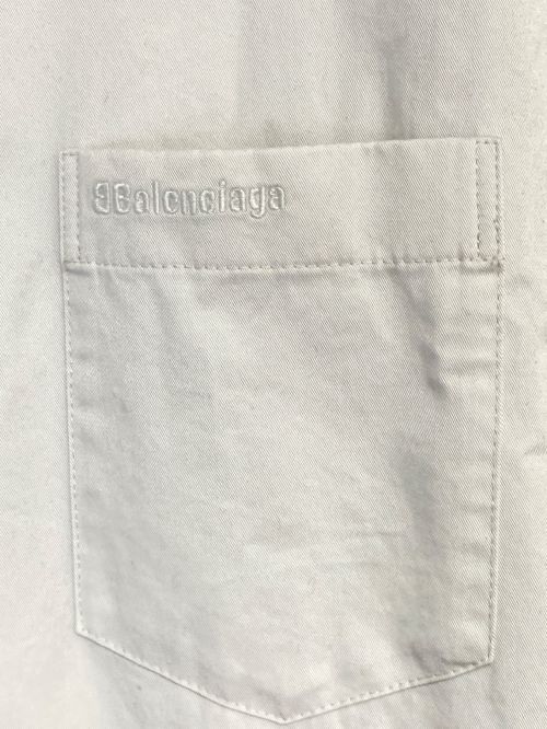 BALENCIAGA（バレンシアガ）BALENCIAGA (バレンシアガ) オーバーサイズダブルフェイス長袖シャツ ライトグレー サイズ:44 未使用品の古着・服飾アイテム