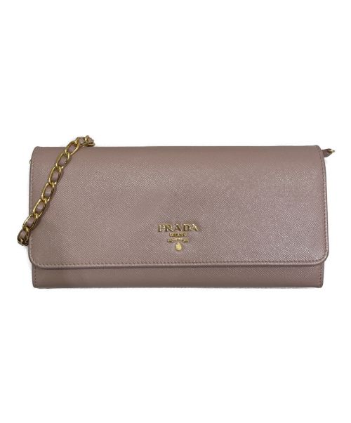 PRADA（プラダ）PRADA (プラダ) チェーンウォレット ピンクの古着・服飾アイテム