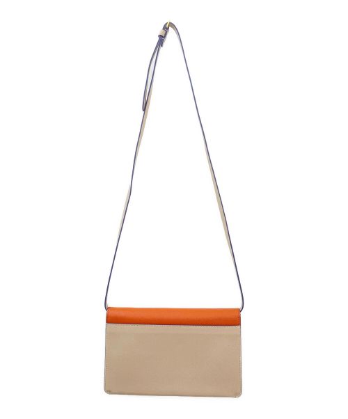 MARNI（マルニ）MARNI (マルニ) トランククラッチショルダーバッグ オレンジ×ベージュの古着・服飾アイテム