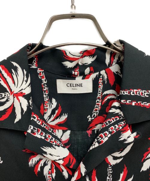 CELINE（セリーヌ）CELINE (セリーヌ) パームツリーグラフィカルプリント ハワイアンシャツ ブラック サイズ:37の古着・服飾アイテム