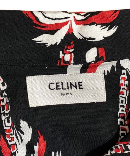 CELINE（セリーヌ）CELINE (セリーヌ) パームツリーグラフィカルプリント ハワイアンシャツ ブラック サイズ:37の古着・服飾アイテム