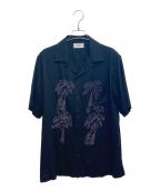 CELINEセリーヌ）の古着「23SS エンブロイダリー ハワイアンシャツ」｜ブラック