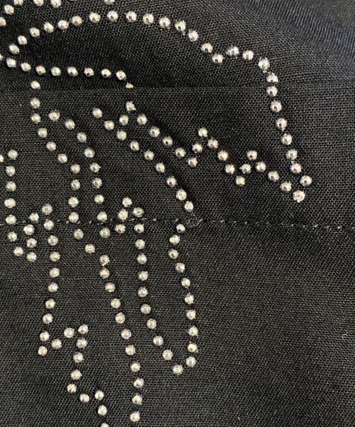 CELINE（セリーヌ）CELINE (セリーヌ) 23SS エンブロイダリー ハワイアンシャツ ブラック サイズ:37の古着・服飾アイテム
