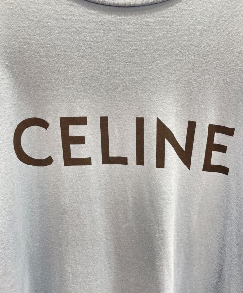 CELINE（セリーヌ）CELINE (セリーヌ) ロゴ ルーズ Tシャツ ブルー サイズ:Sの古着・服飾アイテム
