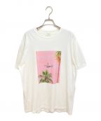 CELINEセリーヌ）の古着「AVE 57 SKY ルーズTシャツ / コットンジャージー - オフホワイト / ピンク / ヴェール -  - 3 | CELINE AVE 57 SKY ルーズTシャツ」｜ホワイト