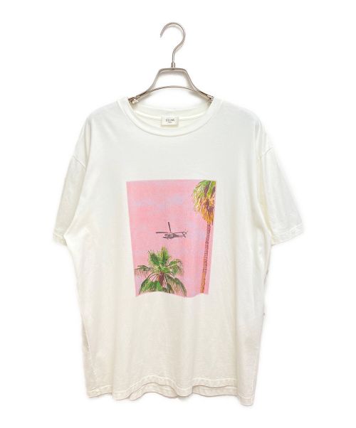 CELINE（セリーヌ）CELINE (セリーヌ) AVE 57 SKY ルーズTシャツ / コットンジャージー - オフホワイト / ピンク / ヴェール -  - 3 | CELINE AVE 57 SKY ルーズTシャツ ホワイト サイズ:Sの古着・服飾アイテム