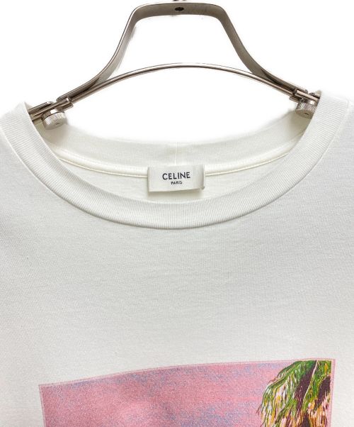 CELINE（セリーヌ）CELINE (セリーヌ) AVE 57 SKY ルーズTシャツ / コットンジャージー - オフホワイト / ピンク / ヴェール -  - 3 | CELINE AVE 57 SKY ルーズTシャツ ホワイト サイズ:Sの古着・服飾アイテム