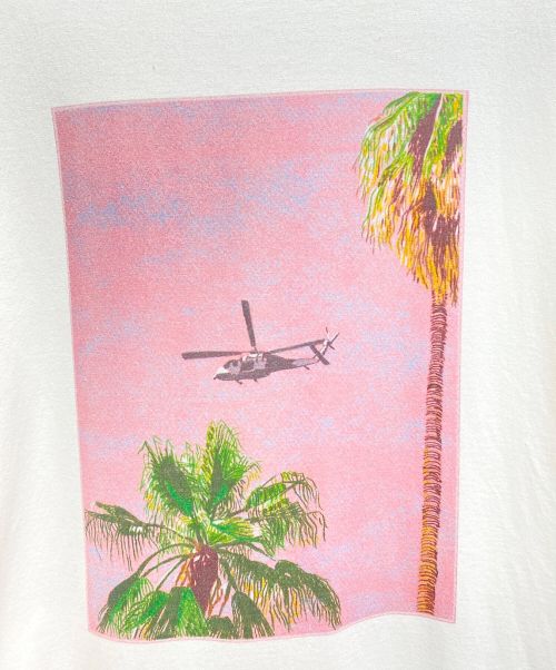 CELINE（セリーヌ）CELINE (セリーヌ) AVE 57 SKY ルーズTシャツ / コットンジャージー - オフホワイト / ピンク / ヴェール -  - 3 | CELINE AVE 57 SKY ルーズTシャツ ホワイト サイズ:Sの古着・服飾アイテム
