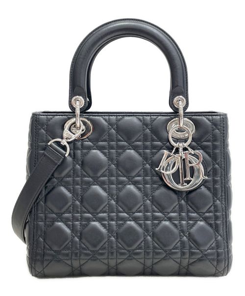 Christian Dior（クリスチャン ディオール）Christian Dior (クリスチャン ディオール) LADY DIORミディアム バッグ ブラックの古着・服飾アイテム