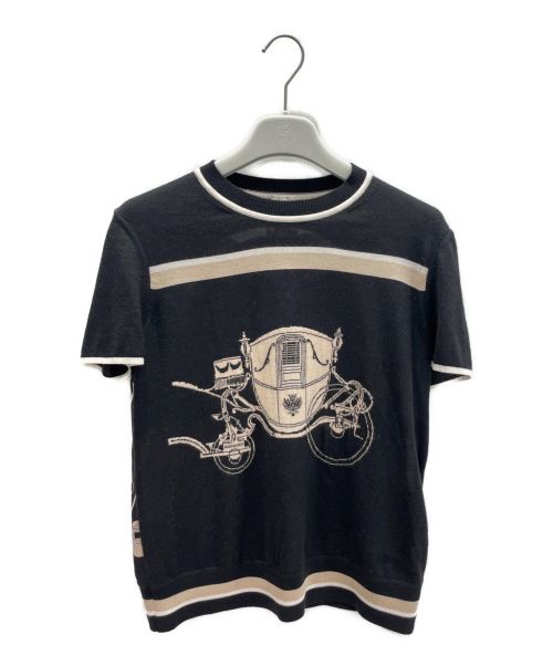 HERMES（エルメス）HERMES (エルメス) ツイルレーヌ半袖カットソー ブラック サイズ:38の古着・服飾アイテム