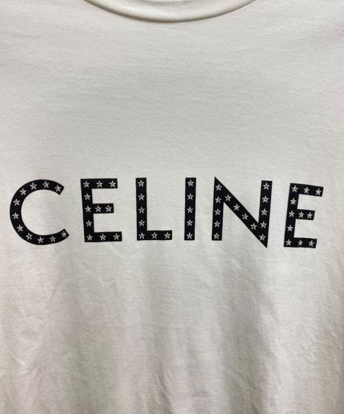 CELINE（セリーヌ）CELINE (セリーヌ) ラインストーン ルーズTシャツ ホワイト サイズ:Sの古着・服飾アイテム