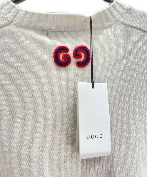 GUCCI（グッチ）GUCCI (グッチ) GGパッチウールセーター アイボリー サイズ:M 未使用品の古着・服飾アイテム