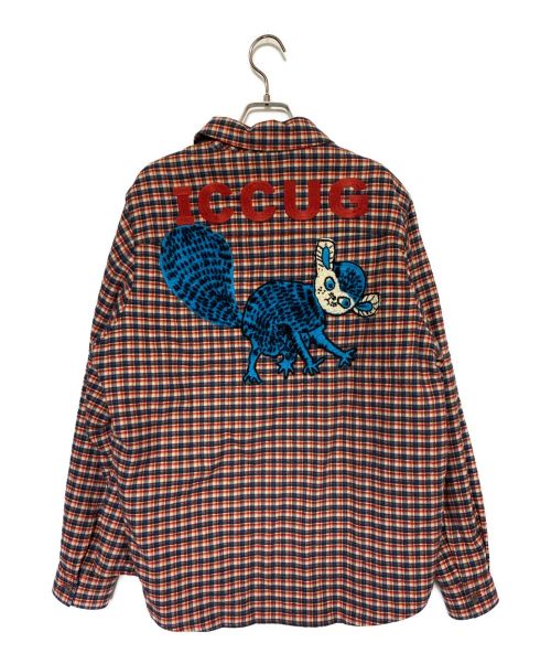 GUCCI（グッチ）GUCCI (グッチ) Freya Hartas (フレイヤ ハルタス) チェック キルティングジャケット  レッド×ブルー サイズ:44の古着・服飾アイテム