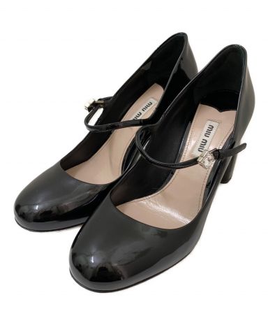 中古・古着通販】MIU MIU (ミュウミュウ) パテントパンプス ブラック