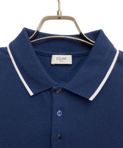 CELINE（セリーヌ）CELINE (セリーヌ) エンブロイダリー クラシック ポロシャツ ネイビー サイズ:Mの古着・服飾アイテム