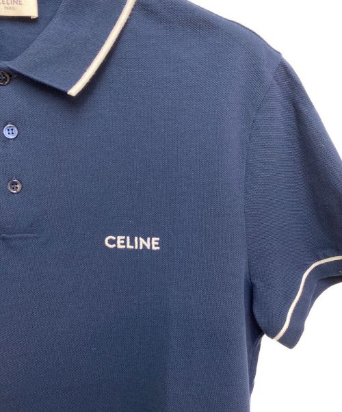CELINE（セリーヌ）CELINE (セリーヌ) エンブロイダリー クラシック ポロシャツ ネイビー サイズ:Mの古着・服飾アイテム