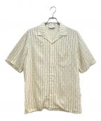 CELINEセリーヌ）の古着「ミニ トリオンフ ストライププリント ハワイアンシャツ hawaiian shirt in printed viscose　（ビスコース プリンテッド ハワイアンシャツ）」｜アイボリー