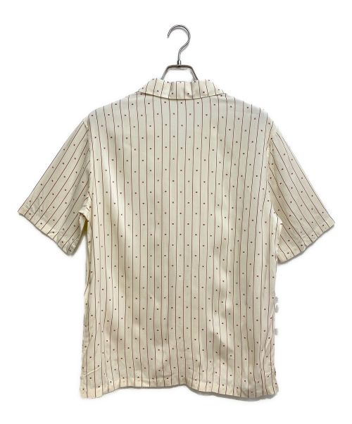 CELINE（セリーヌ）CELINE (セリーヌ) ミニ トリオンフ ストライププリント ハワイアンシャツ hawaiian shirt in printed viscose　（ビスコース プリンテッド ハワイアンシャツ） アイボリー サイズ:38の古着・服飾アイテム