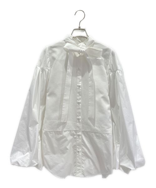 VALENTINO（ヴァレンティノ）VALENTINO (ヴァレンティノ) バルーンボウタイブラウス ホワイト サイズ:36の古着・服飾アイテム