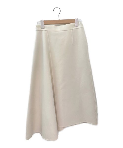 ebure（エブール）ebure (エブール) アシンメトリーウールフレアロングスカート アイボリー サイズ:38の古着・服飾アイテム