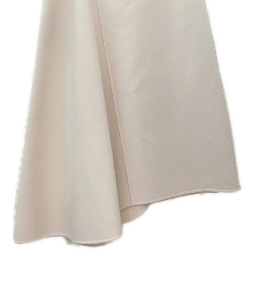 ebure（エブール）ebure (エブール) アシンメトリーウールフレアロングスカート アイボリー サイズ:38の古着・服飾アイテム