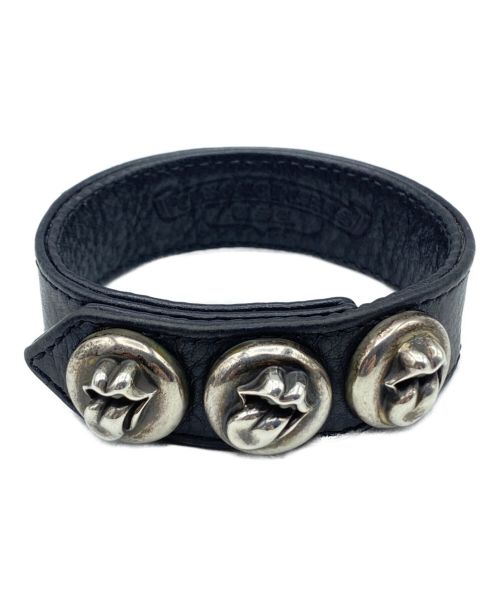 CHROME HEARTS（クロムハーツ）CHROME HEARTS (クロムハーツ) ROLLING STONES (ローリングストーンズ) 3ボタン 2スナップ ブレスレット サイズ:-の古着・服飾アイテム