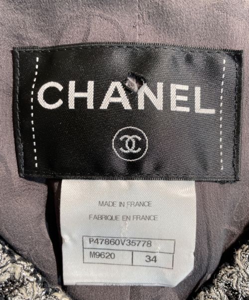 CHANEL（シャネル）CHANEL (シャネル) シルバーラメツイードジャケット シルバー サイズ:34の古着・服飾アイテム