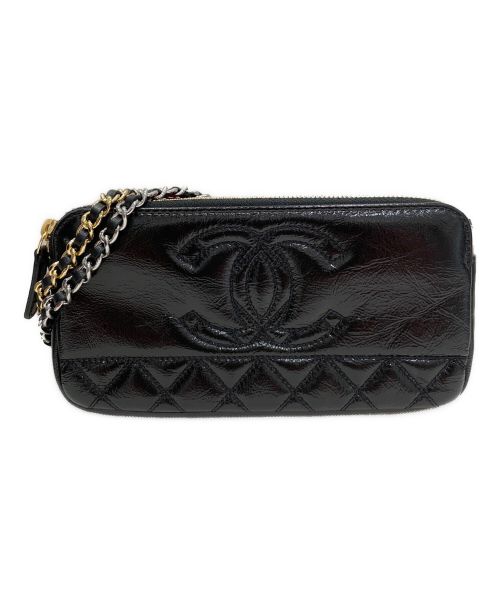 CHANEL（シャネル）CHANEL (シャネル) エイジドカーフチェーンウォレット ブラックの古着・服飾アイテム