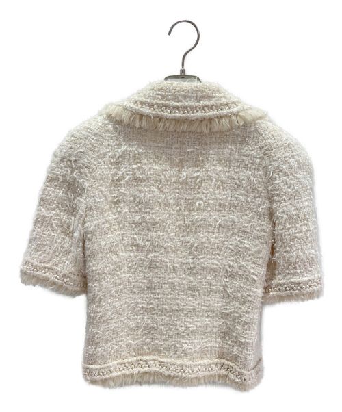 CHANEL（シャネル）CHANEL (シャネル) パールツイードジャケット ホワイト サイズ:34の古着・服飾アイテム