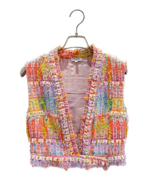 CHANEL（シャネル）CHANEL (シャネル) ツイードベスト マルチカラー サイズ:34の古着・服飾アイテム