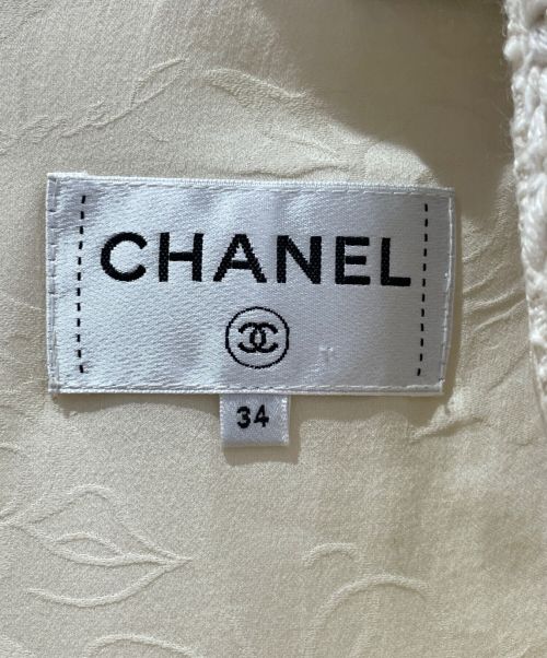 CHANEL（シャネル）CHANEL (シャネル) スタッズツイードノースリーブワンピース アイボリー サイズ:34の古着・服飾アイテム