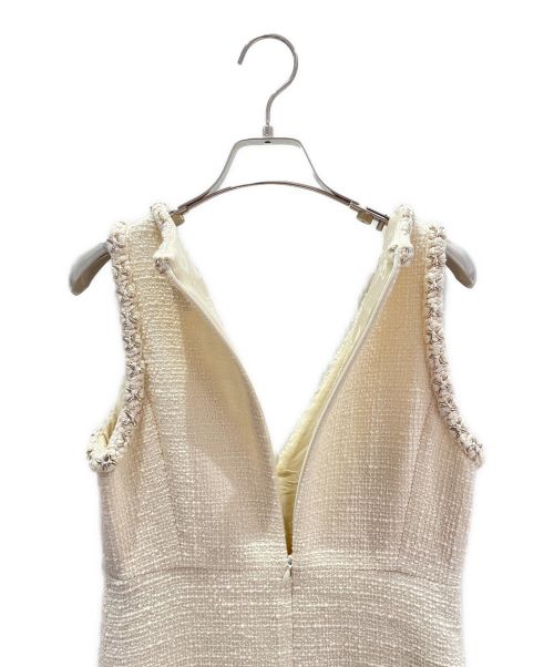 CHANEL（シャネル）CHANEL (シャネル) スタッズツイードノースリーブワンピース アイボリー サイズ:34の古着・服飾アイテム