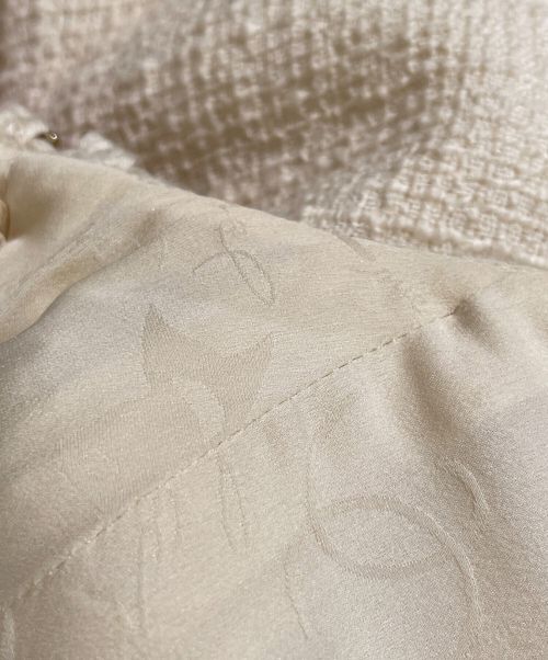 CHANEL（シャネル）CHANEL (シャネル) スタッズツイードノースリーブワンピース アイボリー サイズ:34の古着・服飾アイテム
