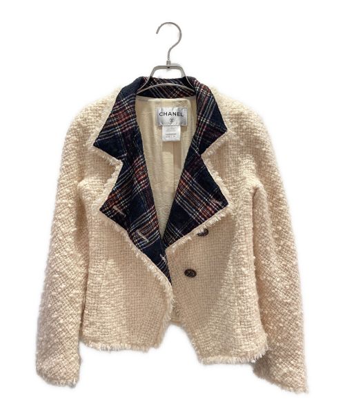 CHANEL（シャネル）CHANEL (シャネル) ツイードウールジャケット ホワイト サイズ:34の古着・服飾アイテム