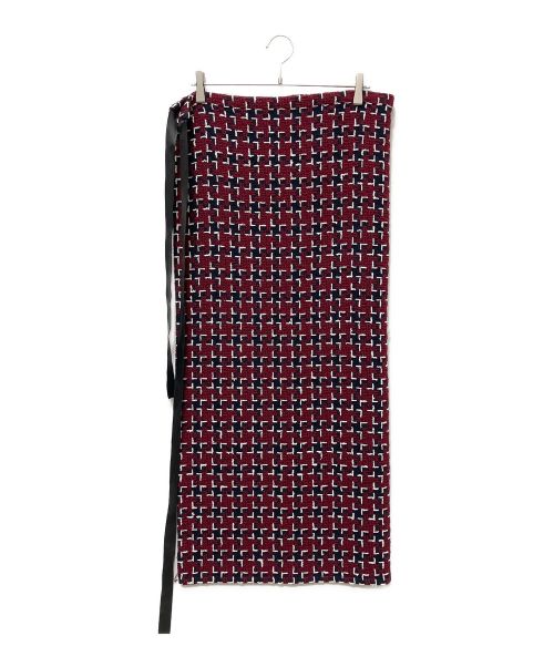 CHANEL（シャネル）CHANEL (シャネル) マキシラップスカート レッド×ブラック サイズ:36の古着・服飾アイテム