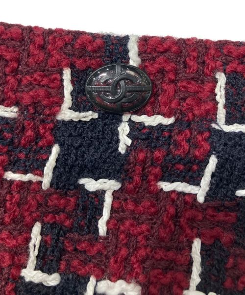 CHANEL（シャネル）CHANEL (シャネル) マキシラップスカート レッド×ブラック サイズ:36の古着・服飾アイテム