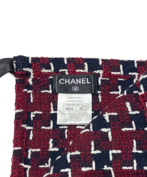 CHANEL（シャネル）CHANEL (シャネル) マキシラップスカート レッド×ブラック サイズ:36の古着・服飾アイテム