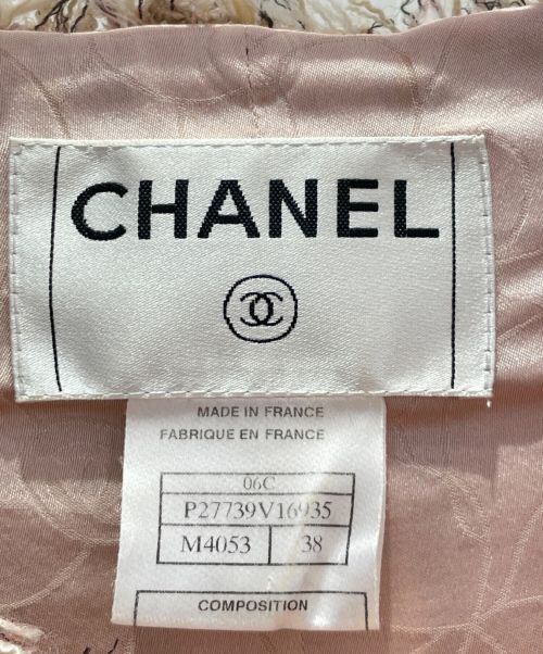 CHANEL（シャネル）CHANEL (シャネル) 半袖ツイードジャケット ピンク サイズ:38の古着・服飾アイテム