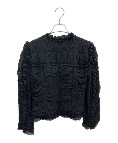 CHANEL（シャネル）CHANEL (シャネル) フリルシフォンジャケット ブラック サイズ:40の古着・服飾アイテム