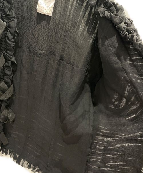 CHANEL（シャネル）CHANEL (シャネル) フリルシフォンジャケット ブラック サイズ:40の古着・服飾アイテム