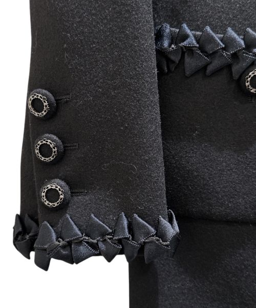 CHANEL（シャネル）CHANEL (シャネル) ウールリボンコート ブラック サイズ:36の古着・服飾アイテム