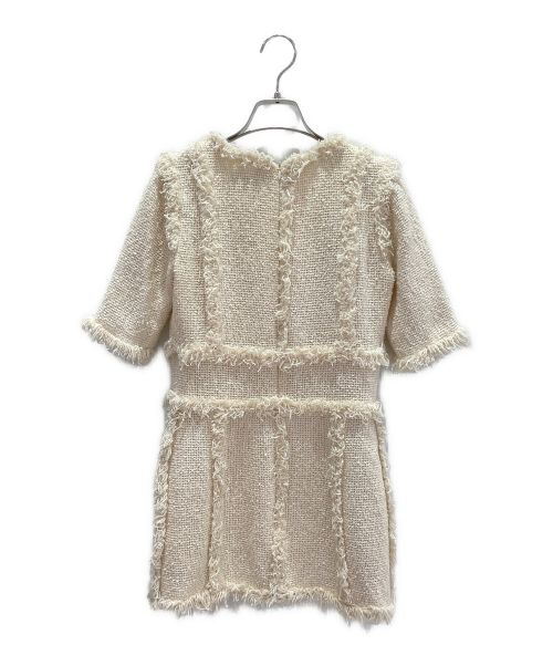 CHANEL（シャネル）CHANEL (シャネル) ツイードフリンジワンピース ホワイト サイズ:38の古着・服飾アイテム