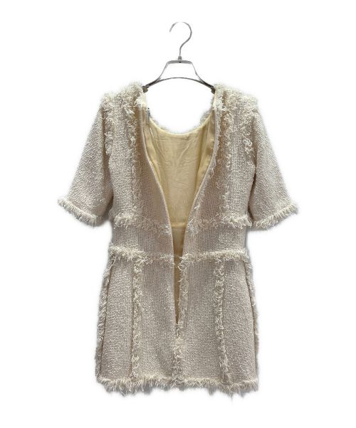 CHANEL（シャネル）CHANEL (シャネル) ツイードフリンジワンピース ホワイト サイズ:38の古着・服飾アイテム
