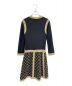CHANEL (シャネル) マトラッセニットワンピース ブラック×イエロー サイズ:34：150000円
