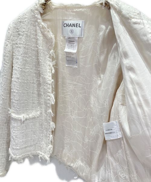 CHANEL（シャネル）CHANEL (シャネル) ツイードアンサンブルジャケット アイボリー サイズ:36の古着・服飾アイテム
